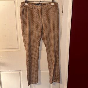 Patterned stretchy straight leg dress pants / trousers